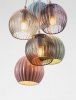 Lampa wisząca 6 źródeł światła szklane okrągłe klosze nowoczesna designerska wielokolorowa możliwość ściemniania LOREVIO LE45259 Luces Exclusivas